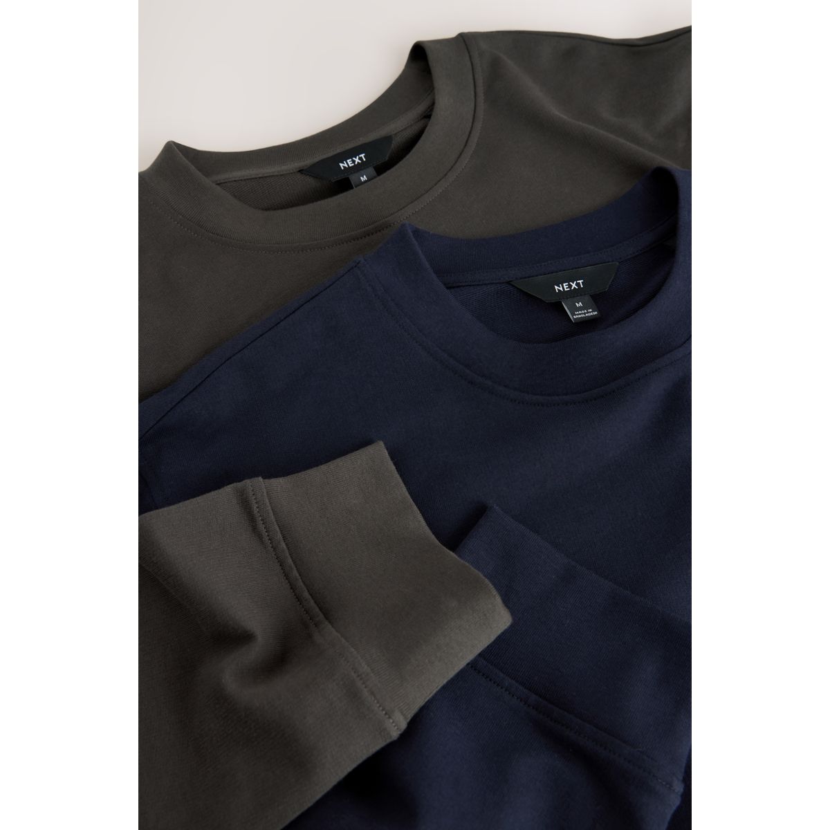 Sweat col rond léger, lot de 2 bleu marine/anthracite, NEXT