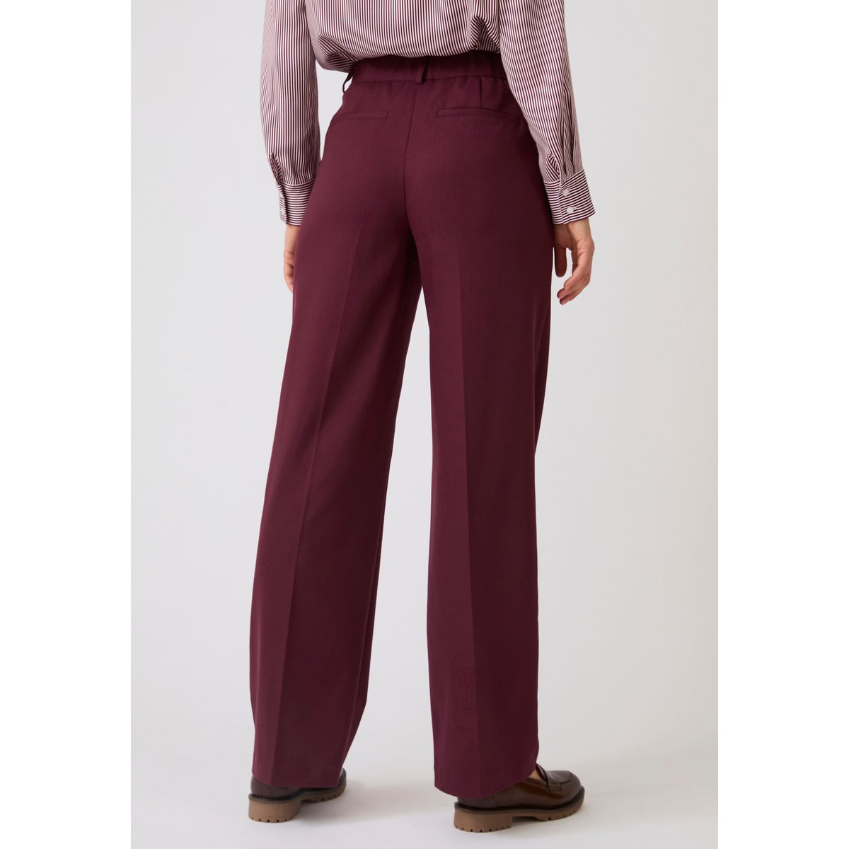 Pantalon large rouge bordeaux, DAMART