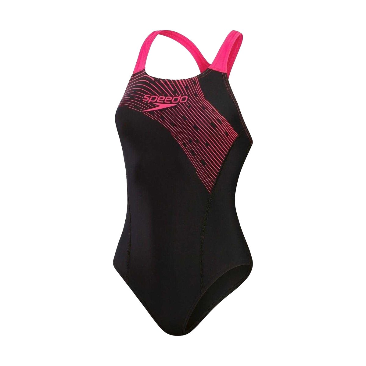 Maillot de bain 1 pièce motif/style à rayures MEDLEY MEDALIST noir, SPEEDO