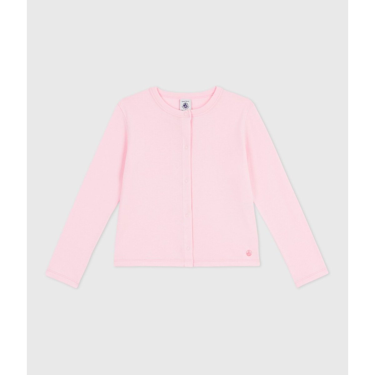Cardigan en laine et coton rose, PETIT BATEAU
