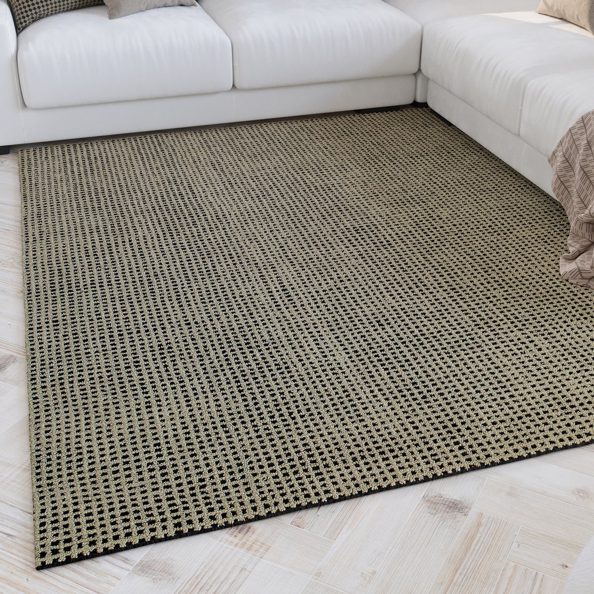 Tapis tufté main ,  Hamptons TWENTYNINE beige sable-noir, WECON HOME