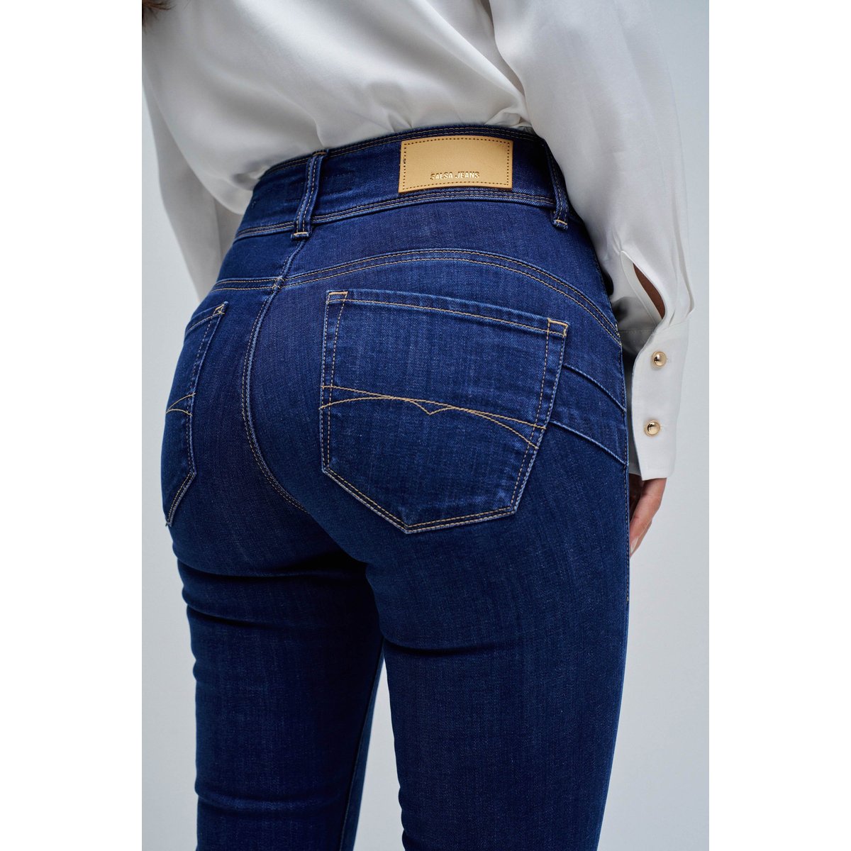 JEAN SECRET PUSH IN SKINNY bleu denim, SALSA JEANS