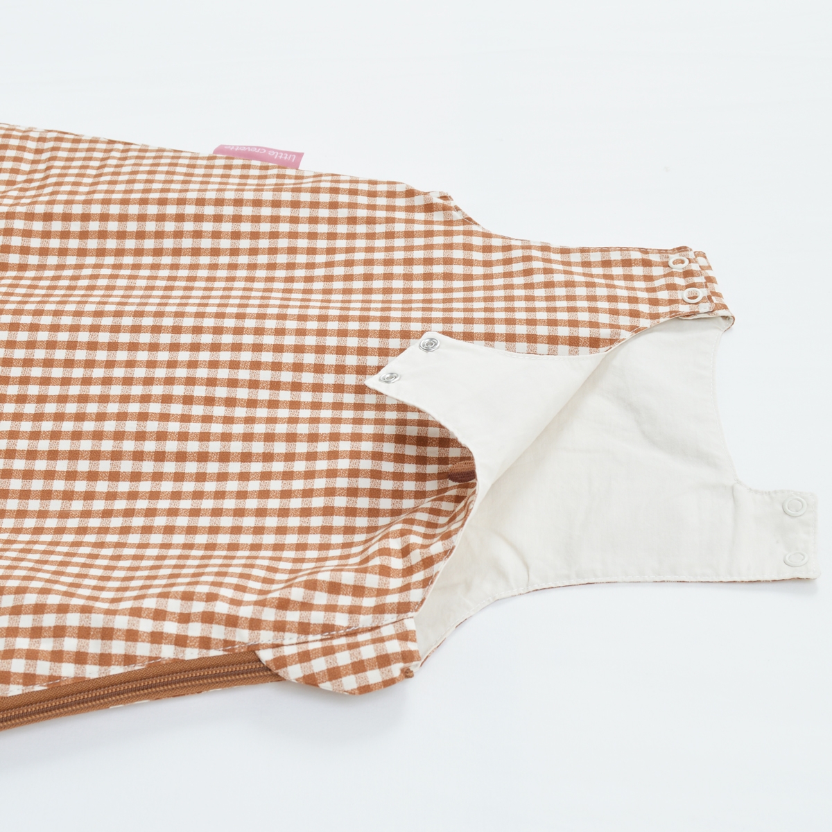 Gigoteuse été coton bio vichy POM POUCE caramel, LITTLE CREVETTE
