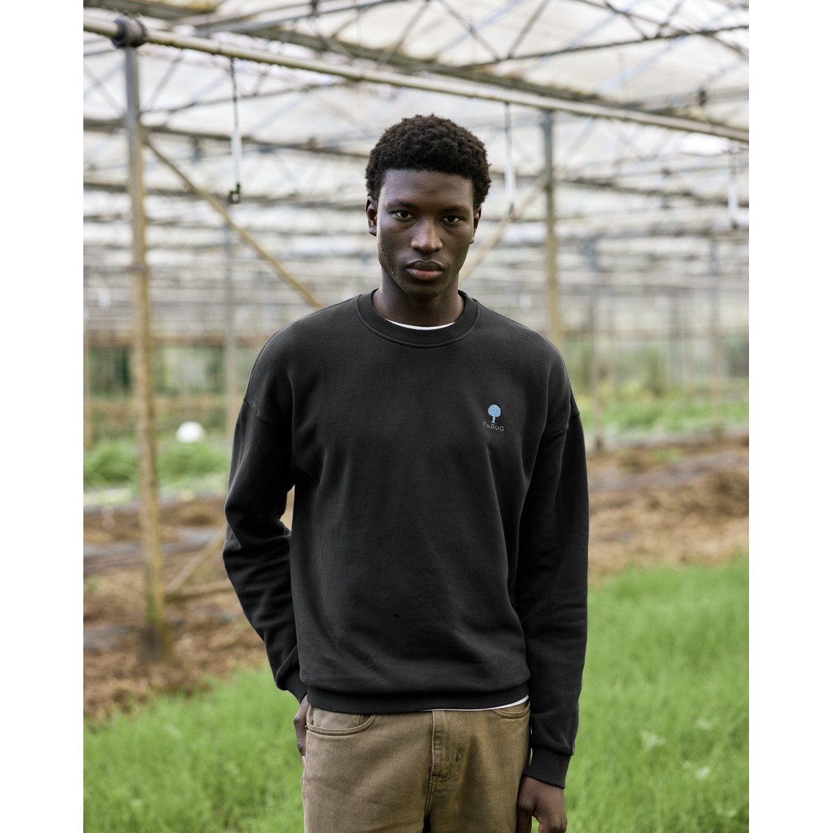 Sweat coton FANGO noir, FAGUO