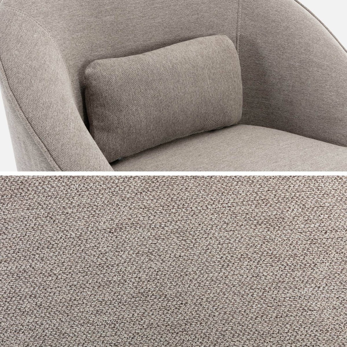 Fauteuil pivotant 360 avec coussin tissu LANA gris foncé, SWEEEK