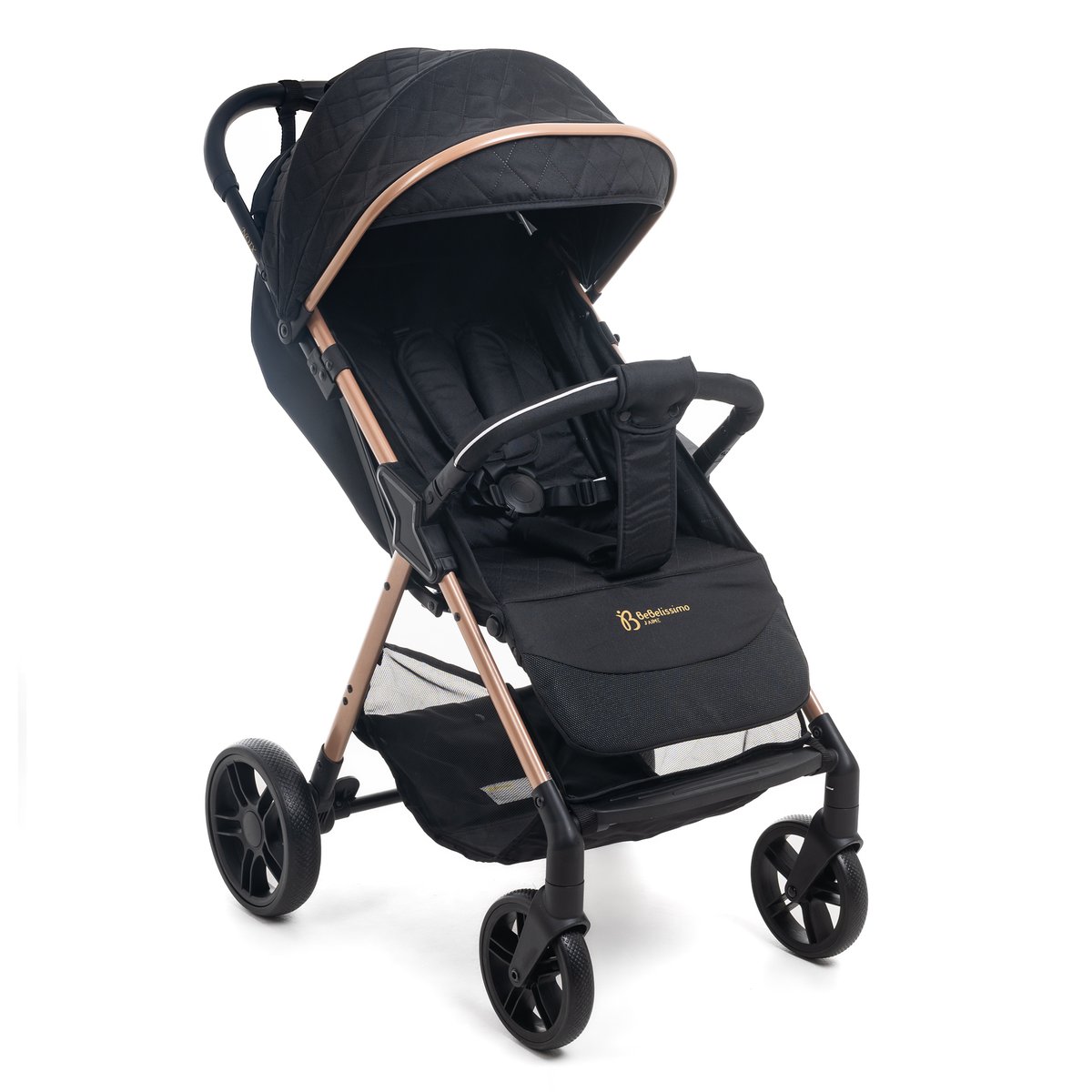 Poussette Bébé Canne Ultra Compacte – Légère – Pliage à Une Main – Noix - noir couleur unique, BEBELISSIMO J'AIME