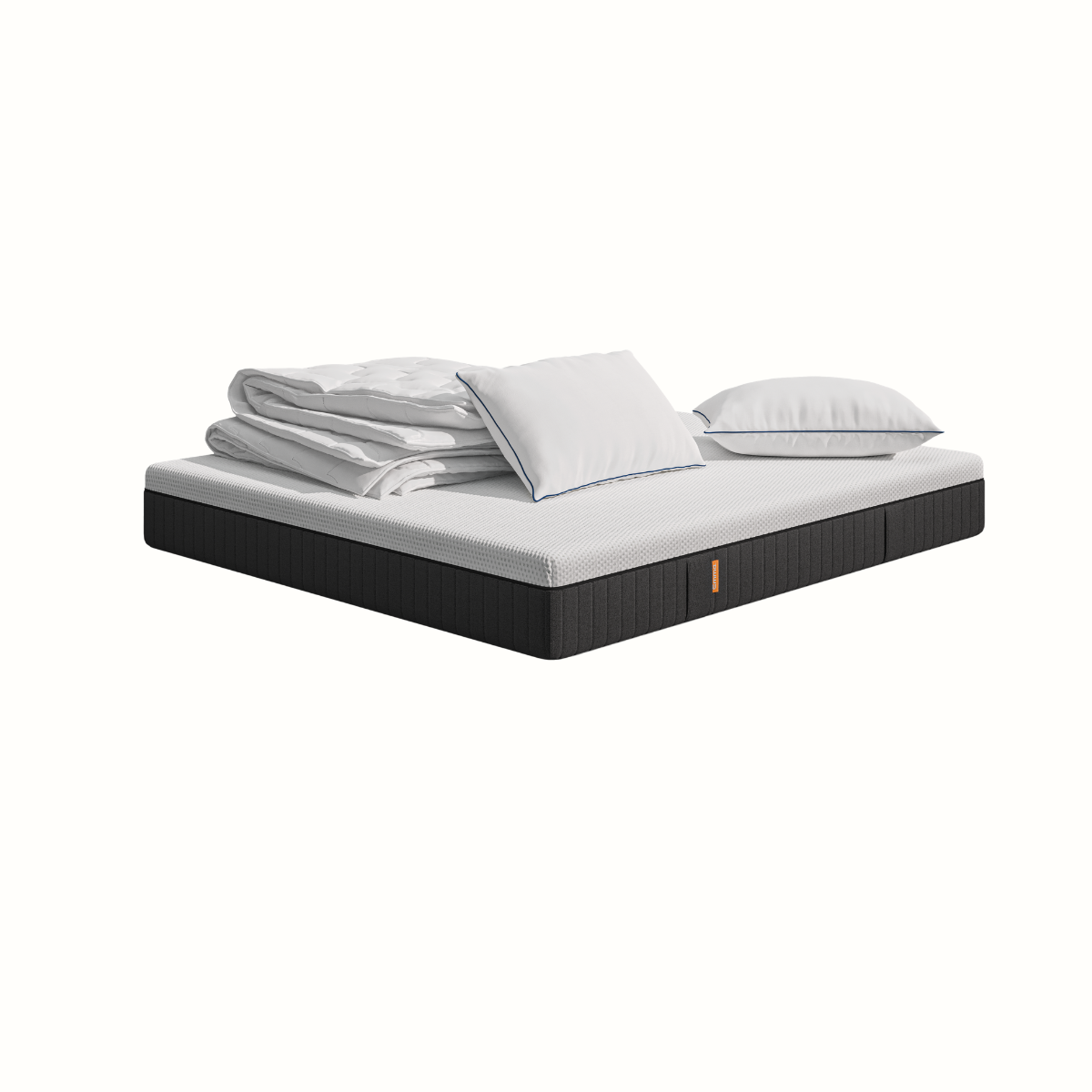 Pack Matelas Original Lite+ + Oreiller Original Confort + Couette blanc/gris, EMMA