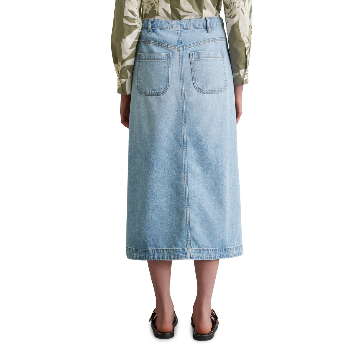 Jupe en jean paréo regular en mélange TENCEL™ Lyocell nleu clair, MARC O'POLO
