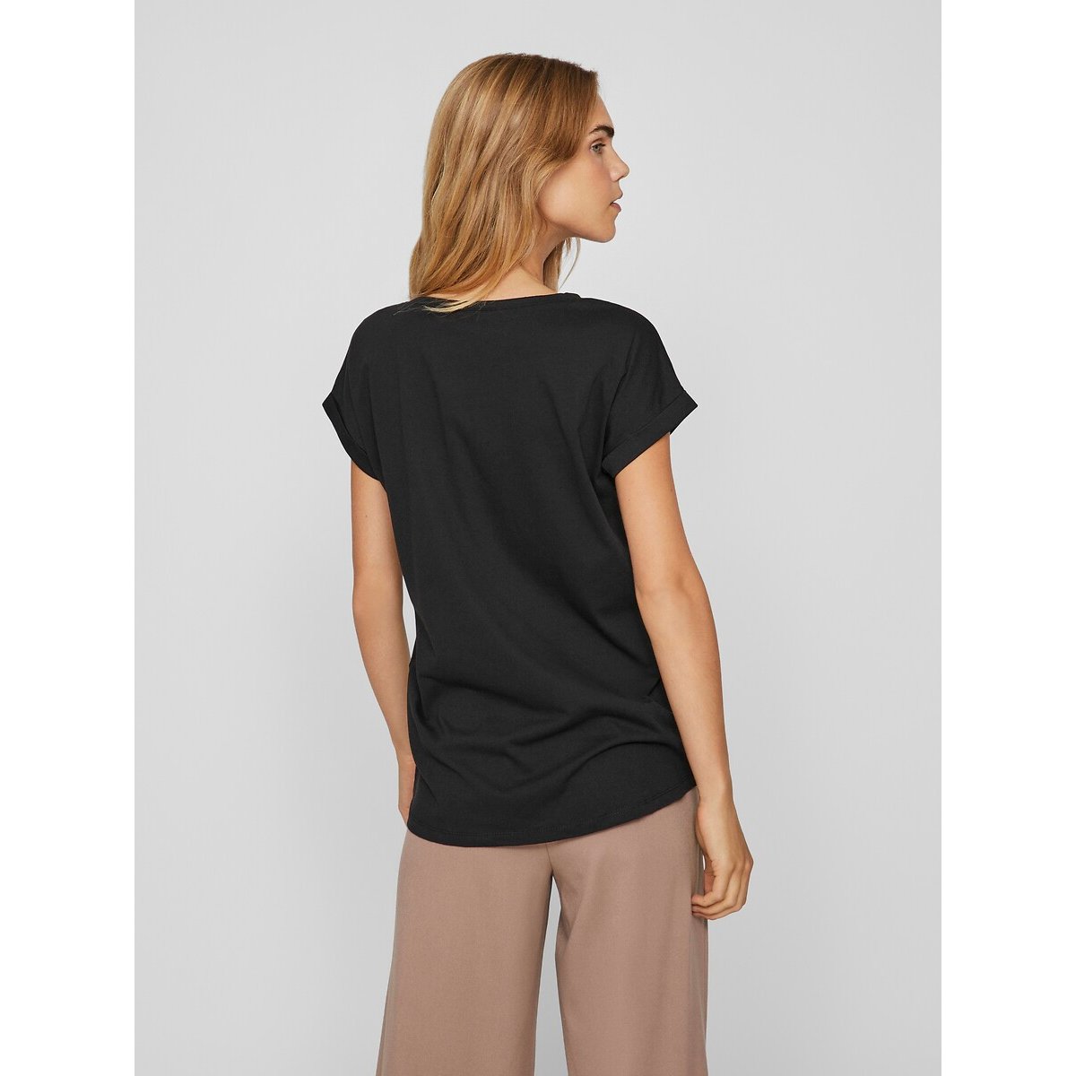 T-shirt in jersey zwart, VILA