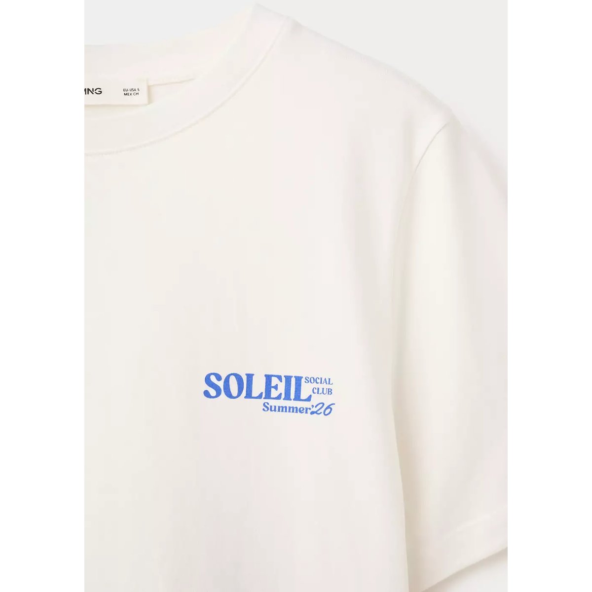 T-shirt en coton imprimé bleu, MANGO