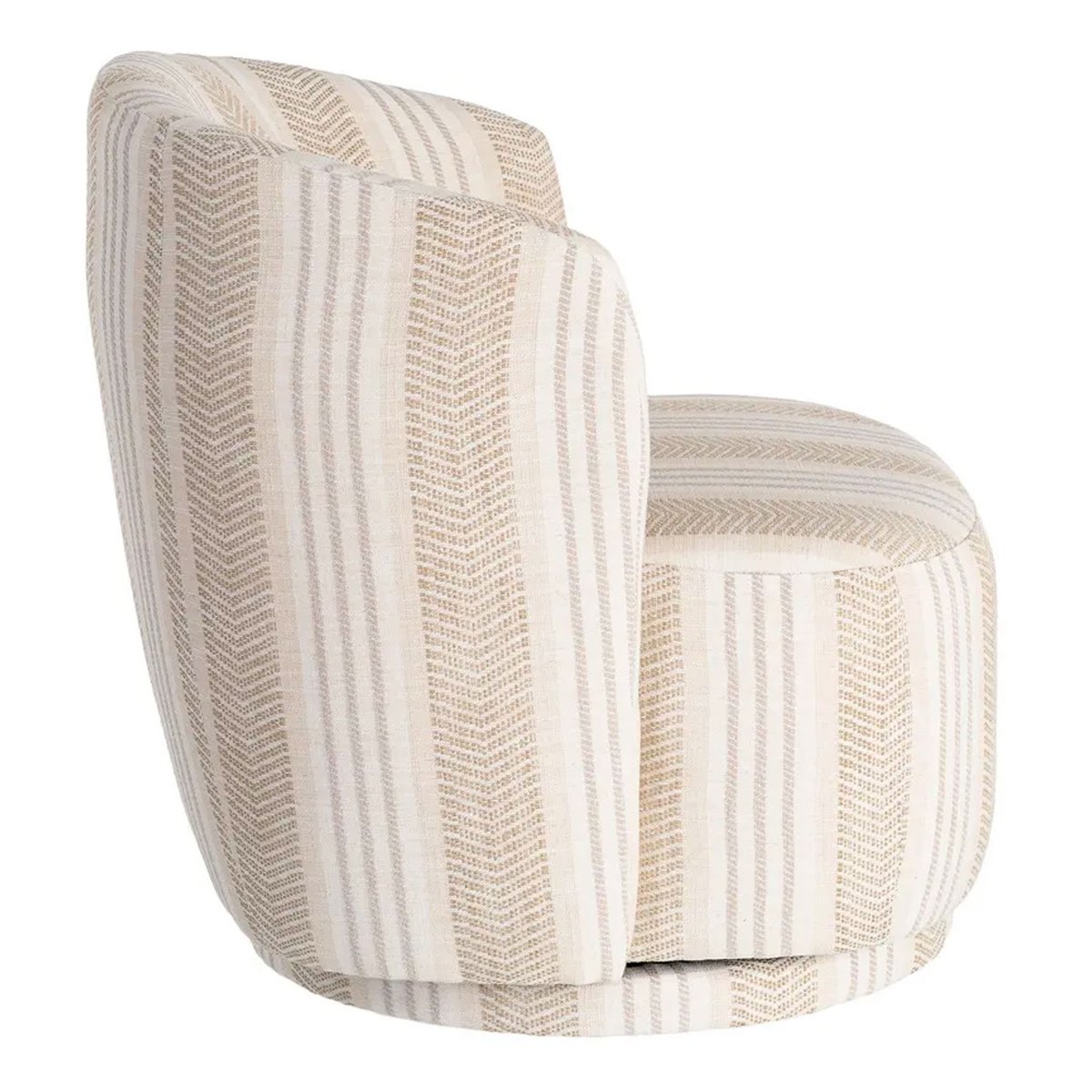 Fauteuil design pivotant en tissu tweed beige 75x74x65cm beige, WADIGA