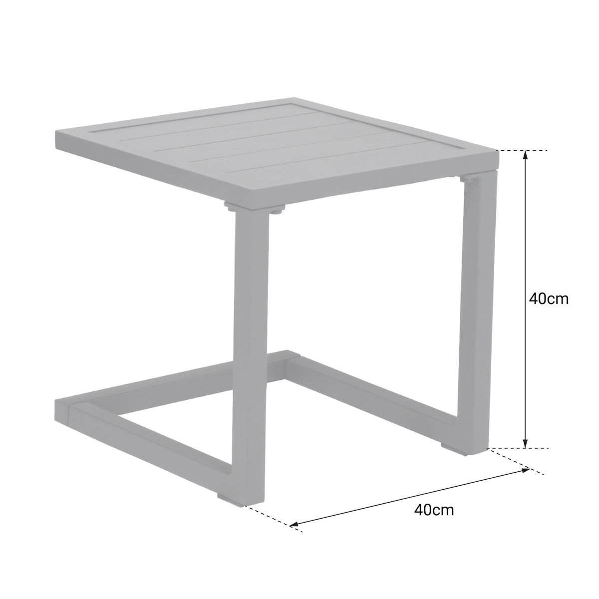 Table d'appoint en aluminium, BARBADOS gris anthracite, HAPPY GARDEN