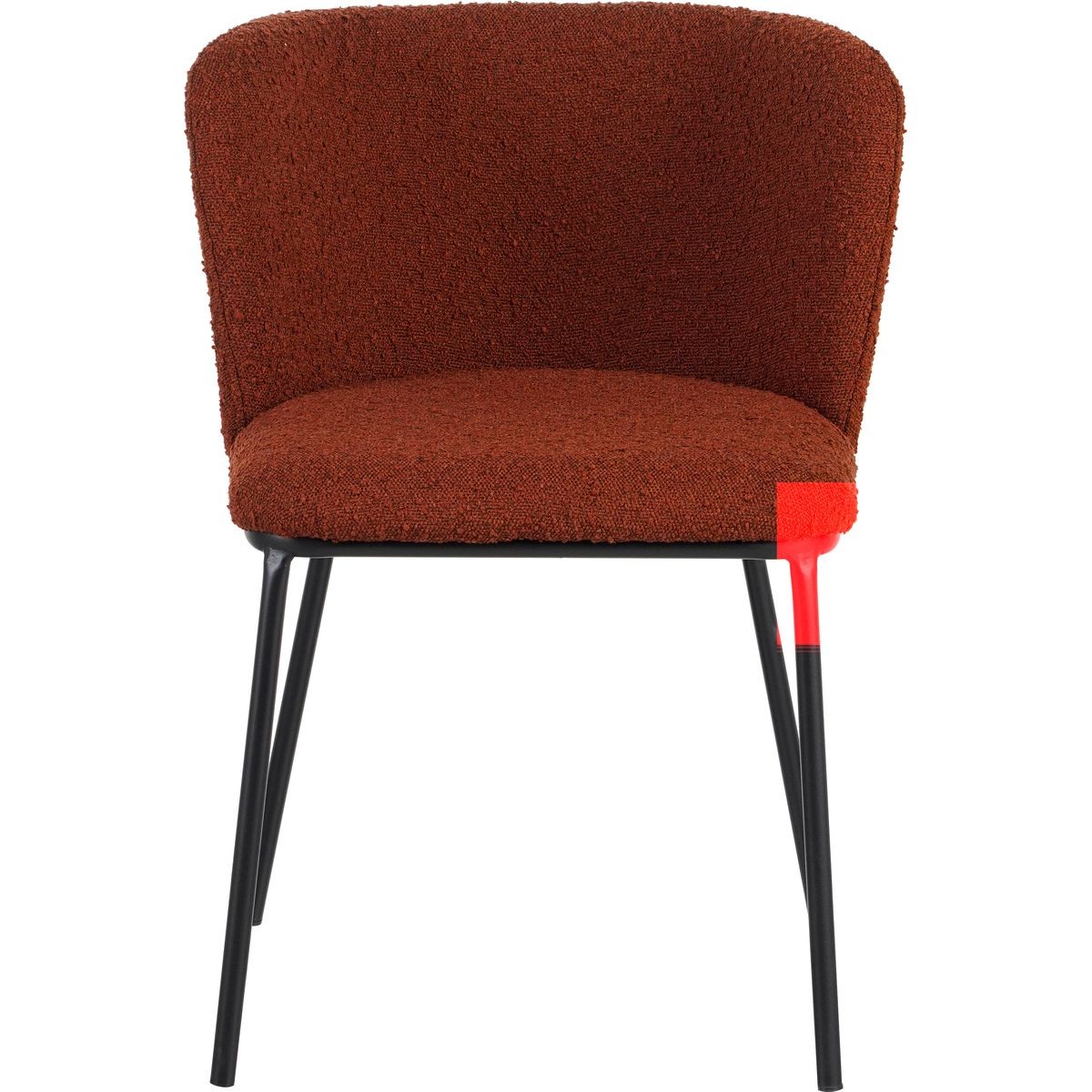 Lot de 2 chaises en tissu bouclé - TOMA rouille, HOMIFAB