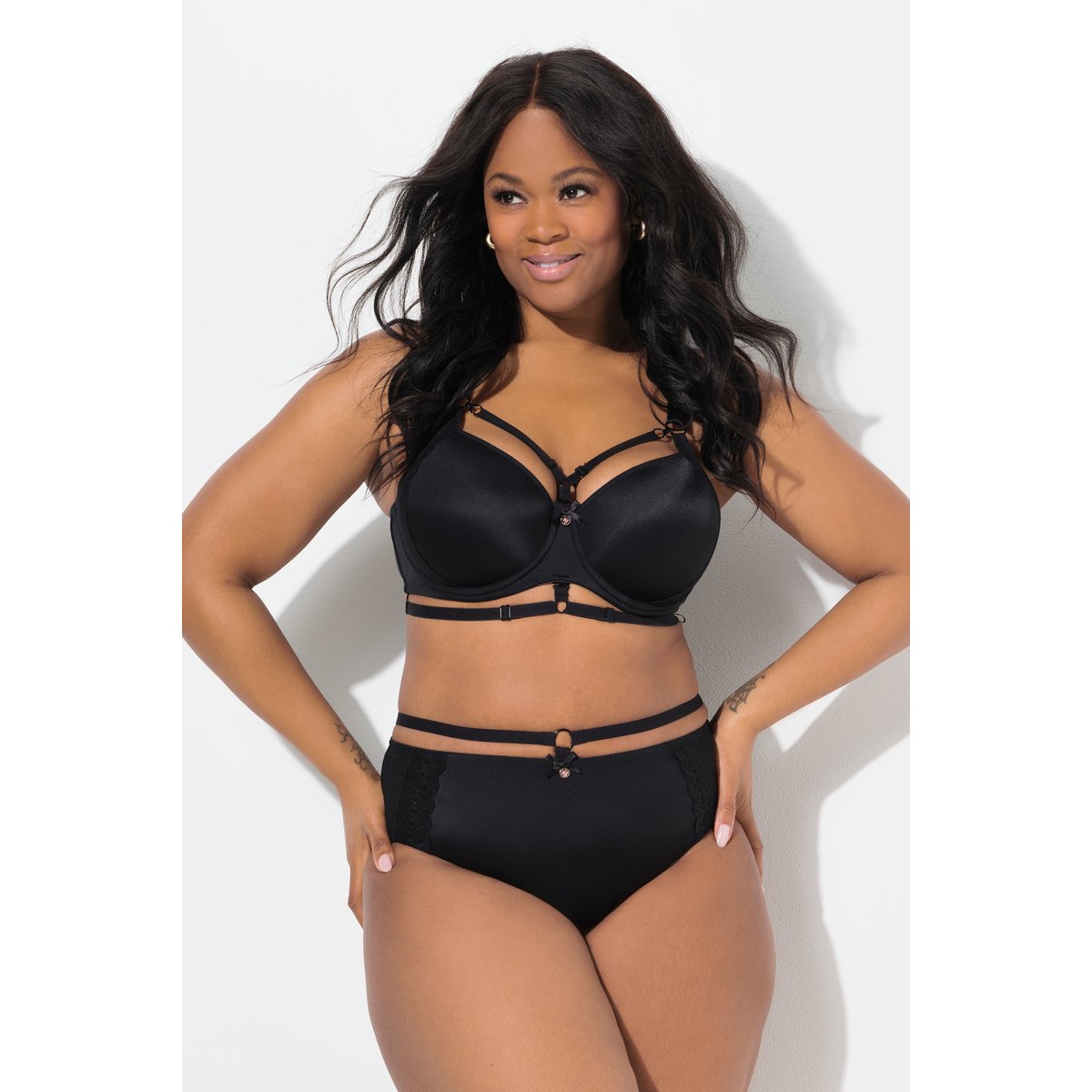 Culotte midi TruYou noir, ULLA POPKEN