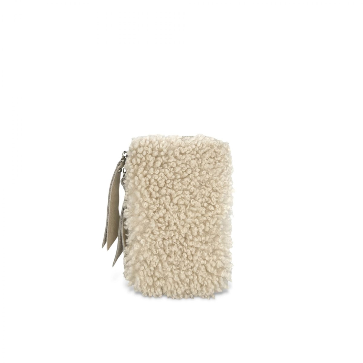 Sac pochette téléphone en peluche TEDDY beige, OH MY BAG