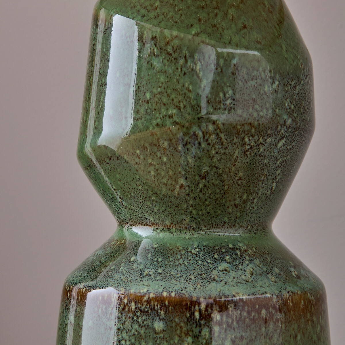 Lampe à poser en céramique et lin, TOTEMY vert moucheté, AM.PM