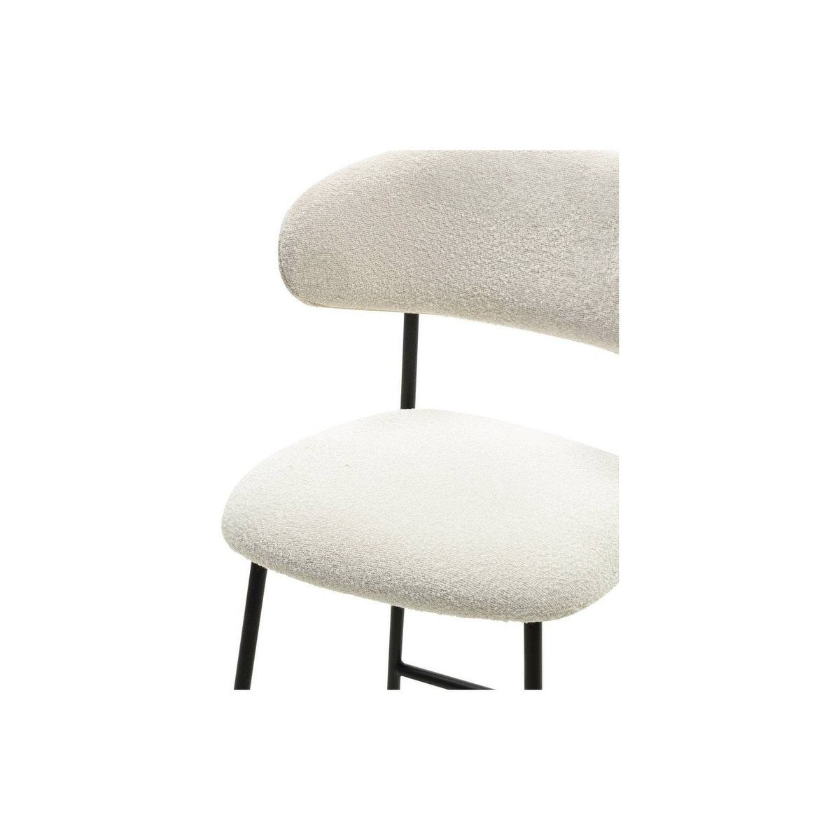 Tabouret de bar bouclette collection LORO crème et noir, RECOLLECTION