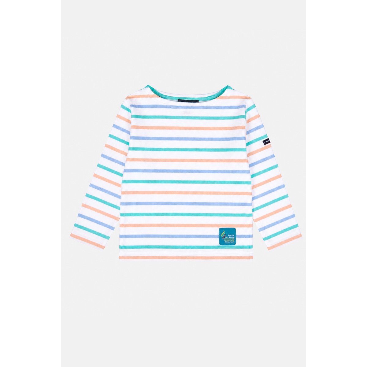 Marinière tricolore Kids blanc/ placid blue/ pool b, ARMOR-LUX