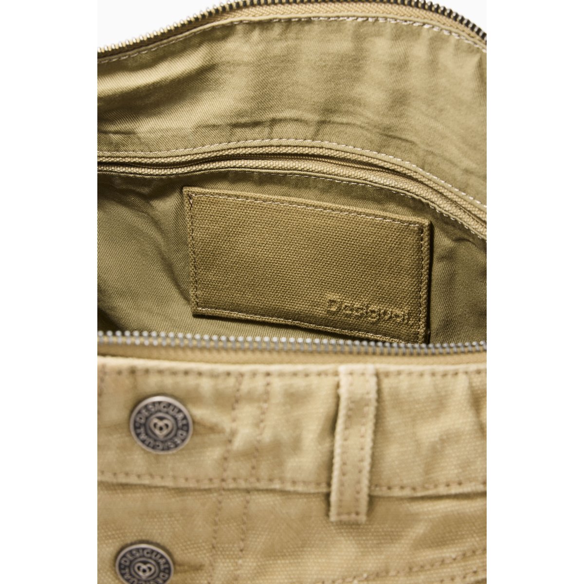 Grand sac en denim marron, DESIGUAL