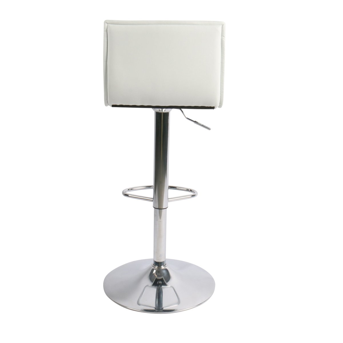 Chaise snack PU et pied piston chromé blanc, ZAGO