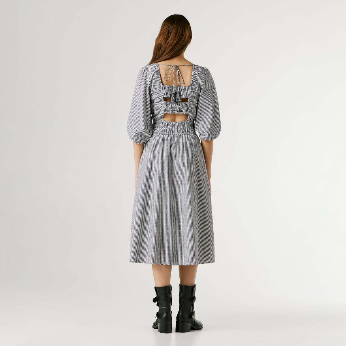 Robe Longue À Rayures bleus de l'union, PEPE JEANS