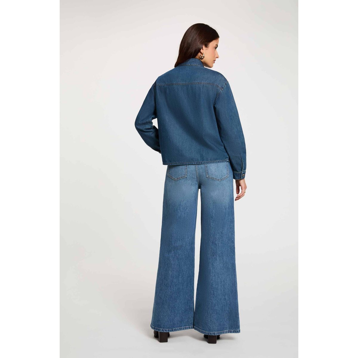 Jean large taille haute denim stone, MORGAN