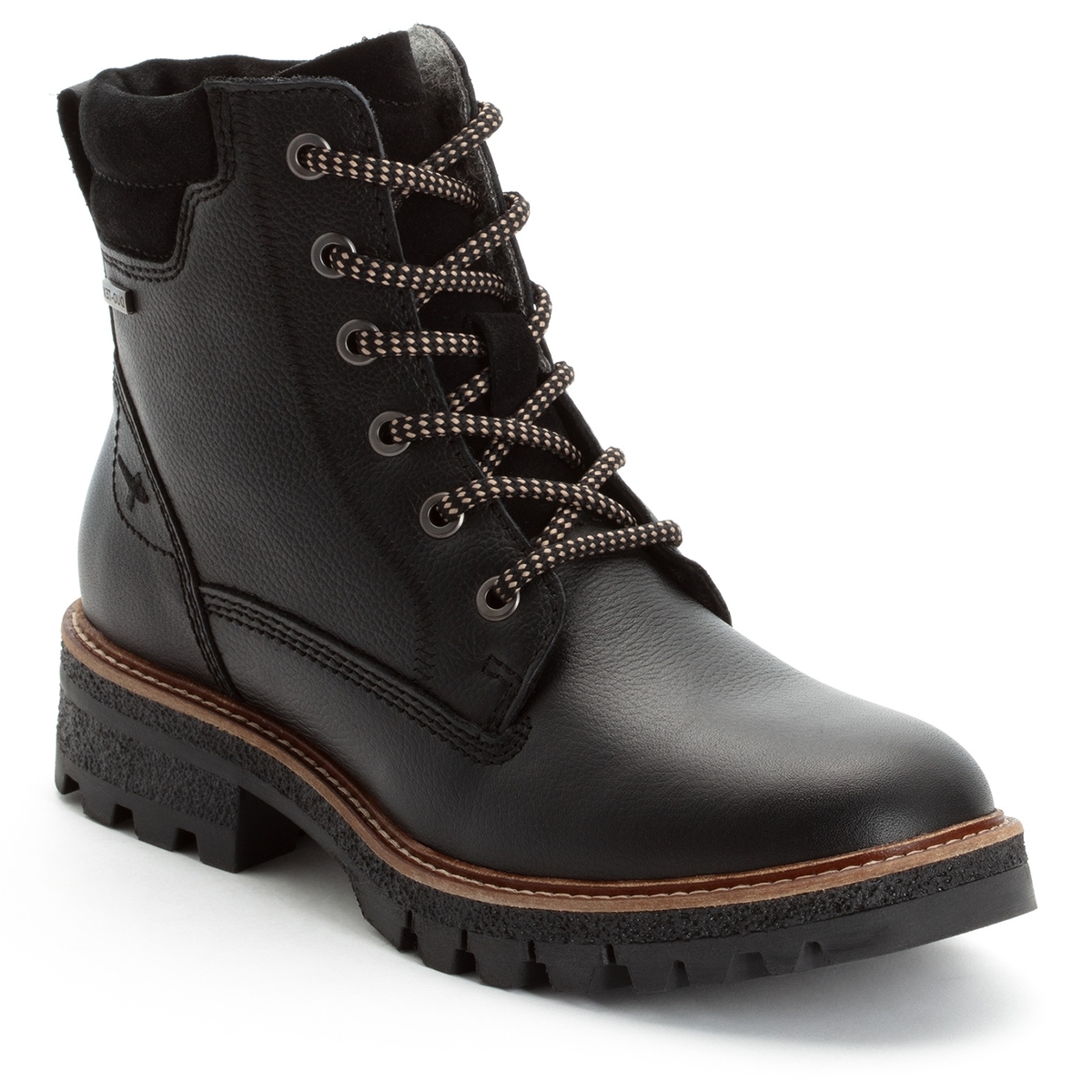 Bottine en cuir noir cuir, TAMARIS