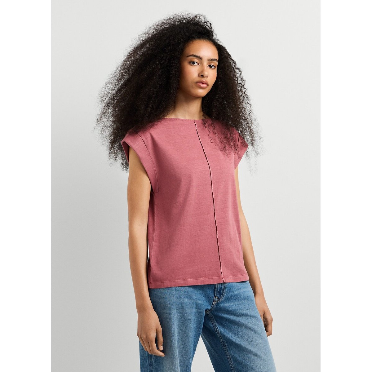 T-shirt manches courtes, col bateau terracotta, PEPE JEANS