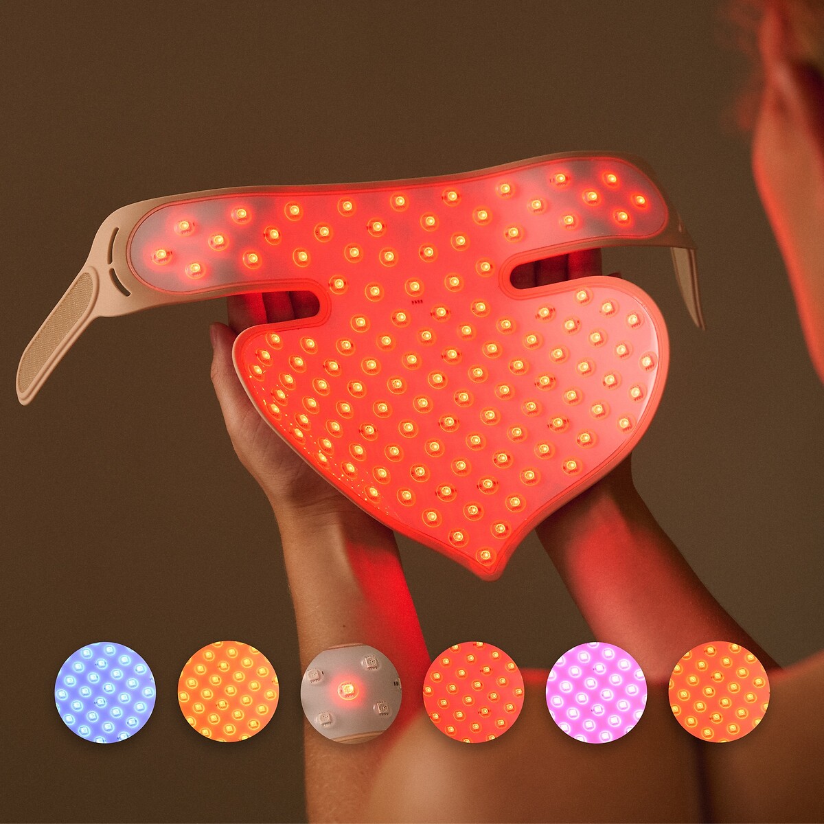 Masque LED anti-âge cou et décolleté blanc, SILKN