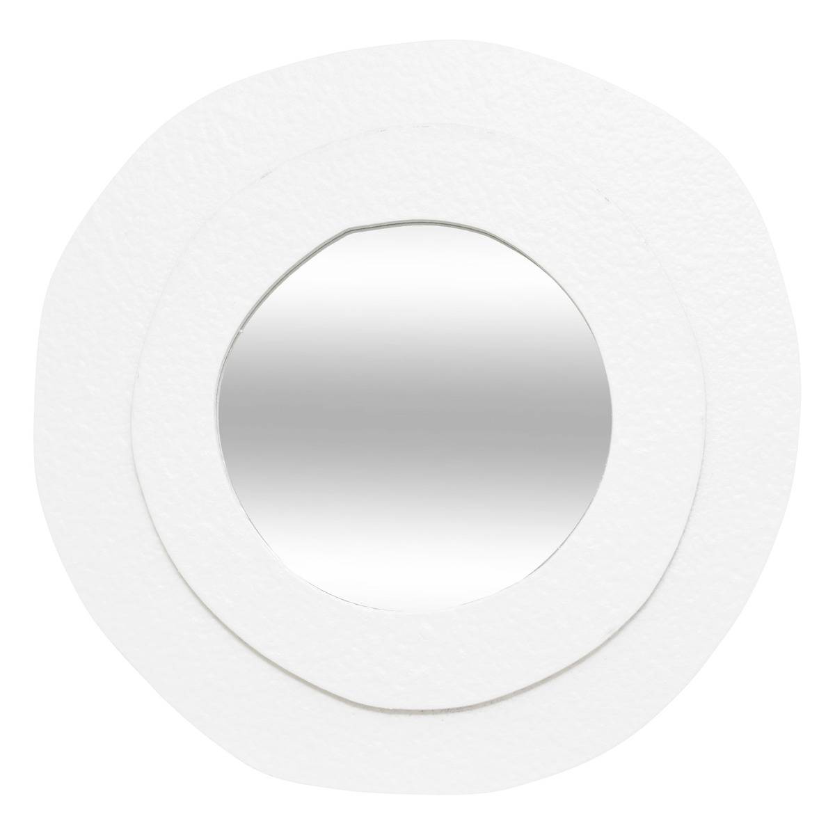 Lot de 3 miroirs ronds en bois EMILY blanc, ATMOSPHERA