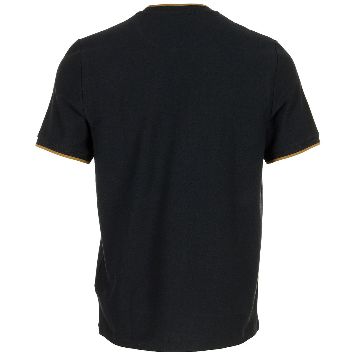 T-shirt TRIM DETAIL CREPE PIQUE black, FRED PERRY
