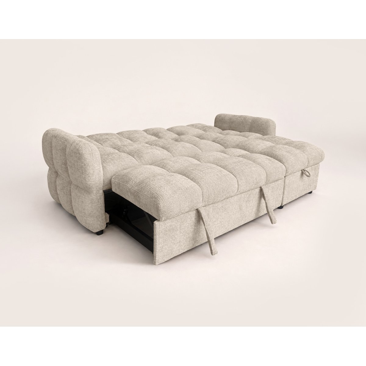Canapé d'angle convertible velours texturé, OCTAVE beige, BEST MOBILIER