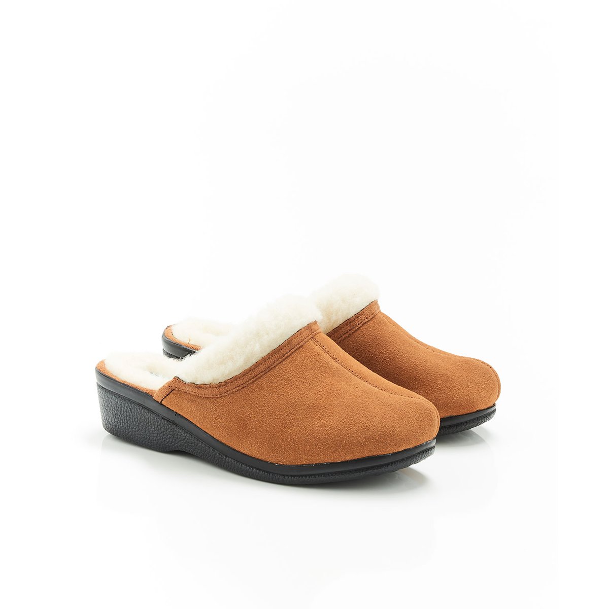 Mules intérieur pure laine marron caramel, DAMART
