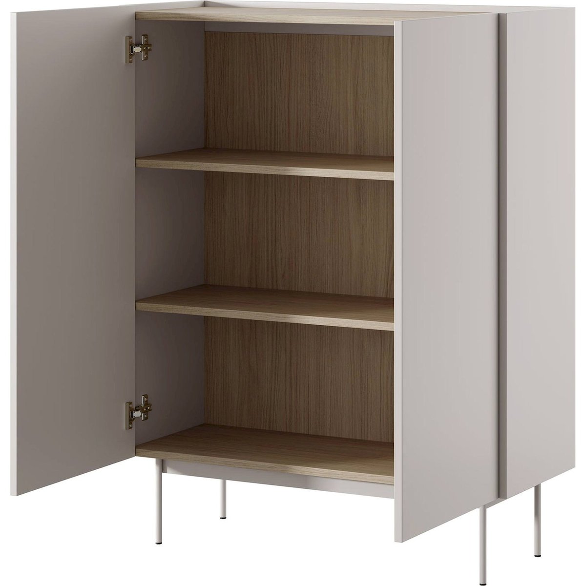Commode haute 2 portes collection COLOR brique, RECOLLECTION