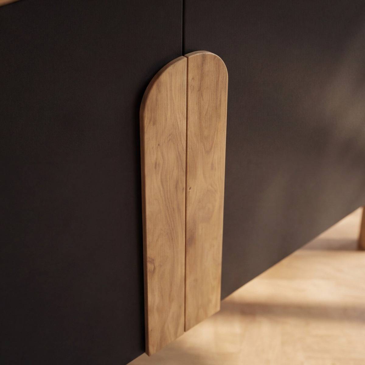 Buffet en bois d'acacia CESAR noir, MADE IN MEUBLES