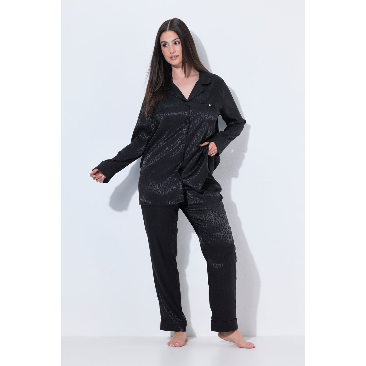 Pyjama TruYou, motif léopard noir, ULLA POPKEN