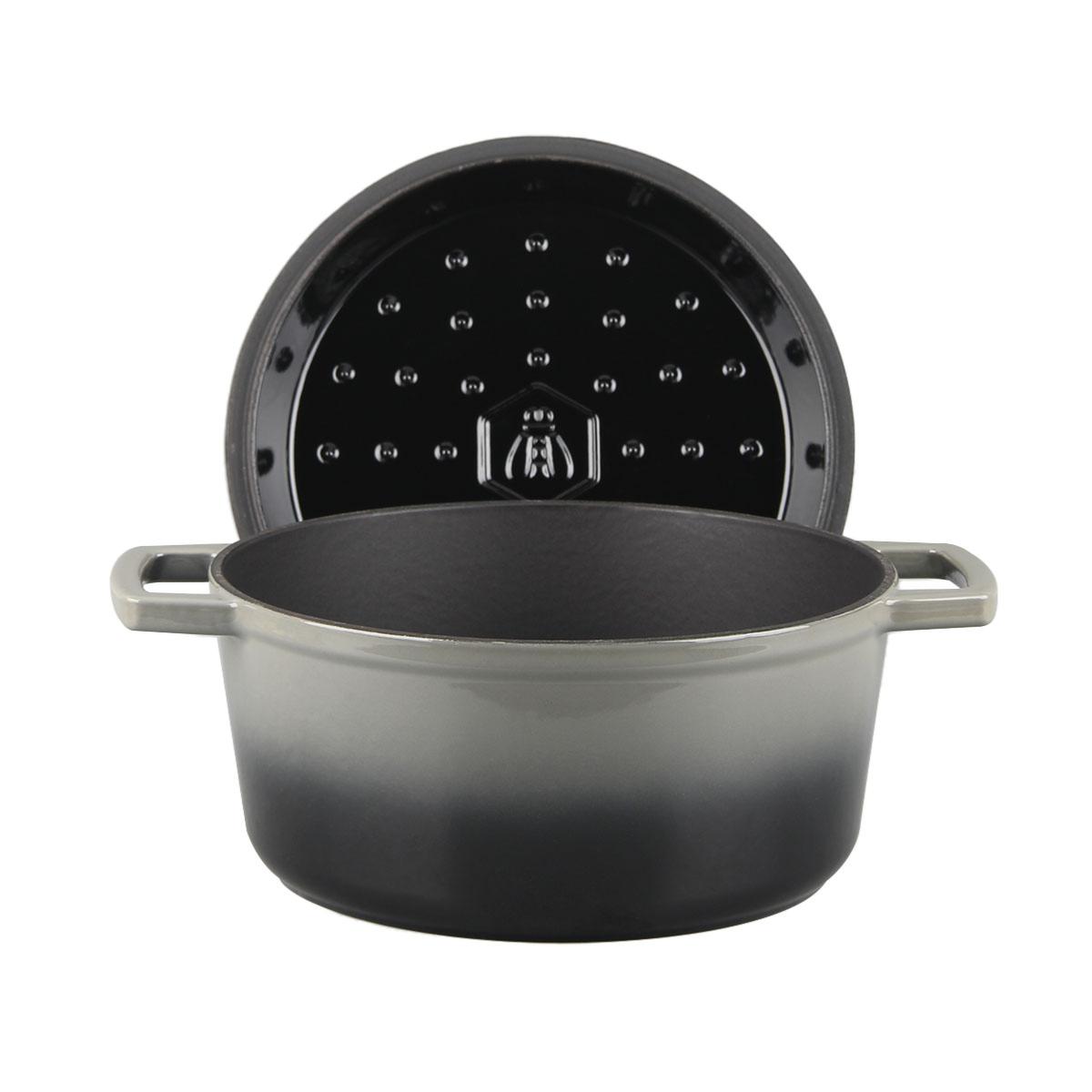 Cocotte en fonte ronde 25cm - "Masseiron Ardoise" couleur unique, LAGUIOLE CUISSON