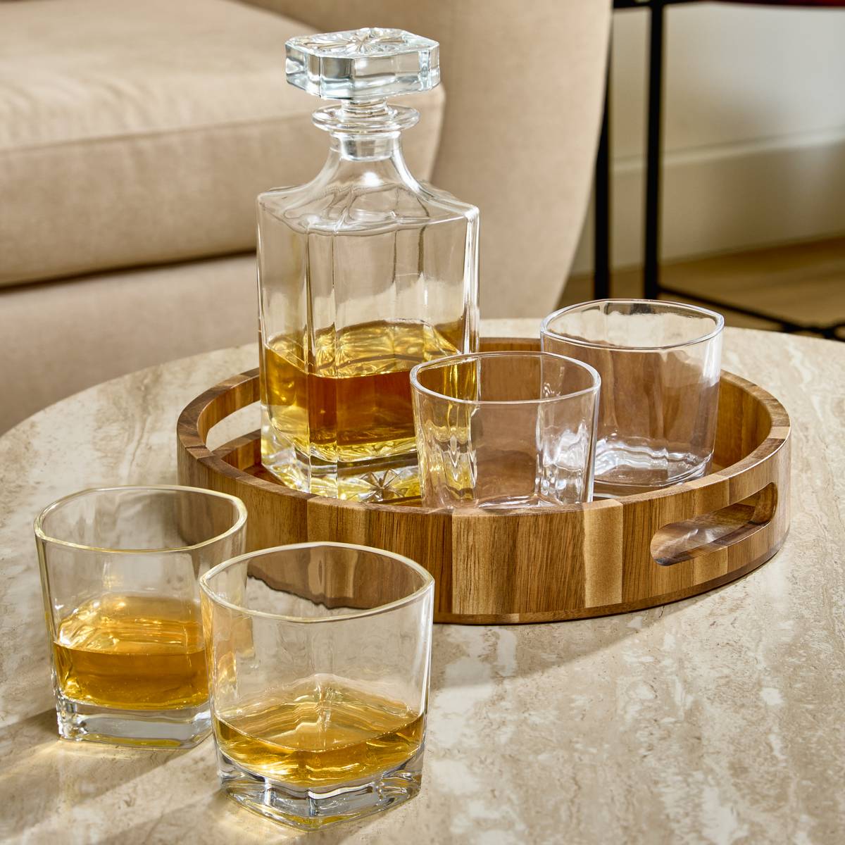 Coffret whisky avec carafe en Cristallin JULES transparent, ATMOSPHERA