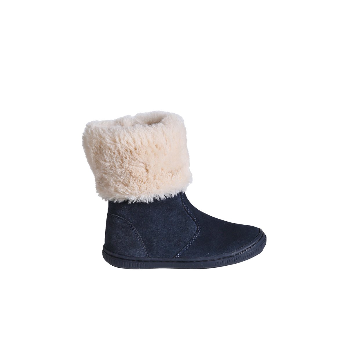 Boots montantes imitation fourrure marine, VERTBAUDET