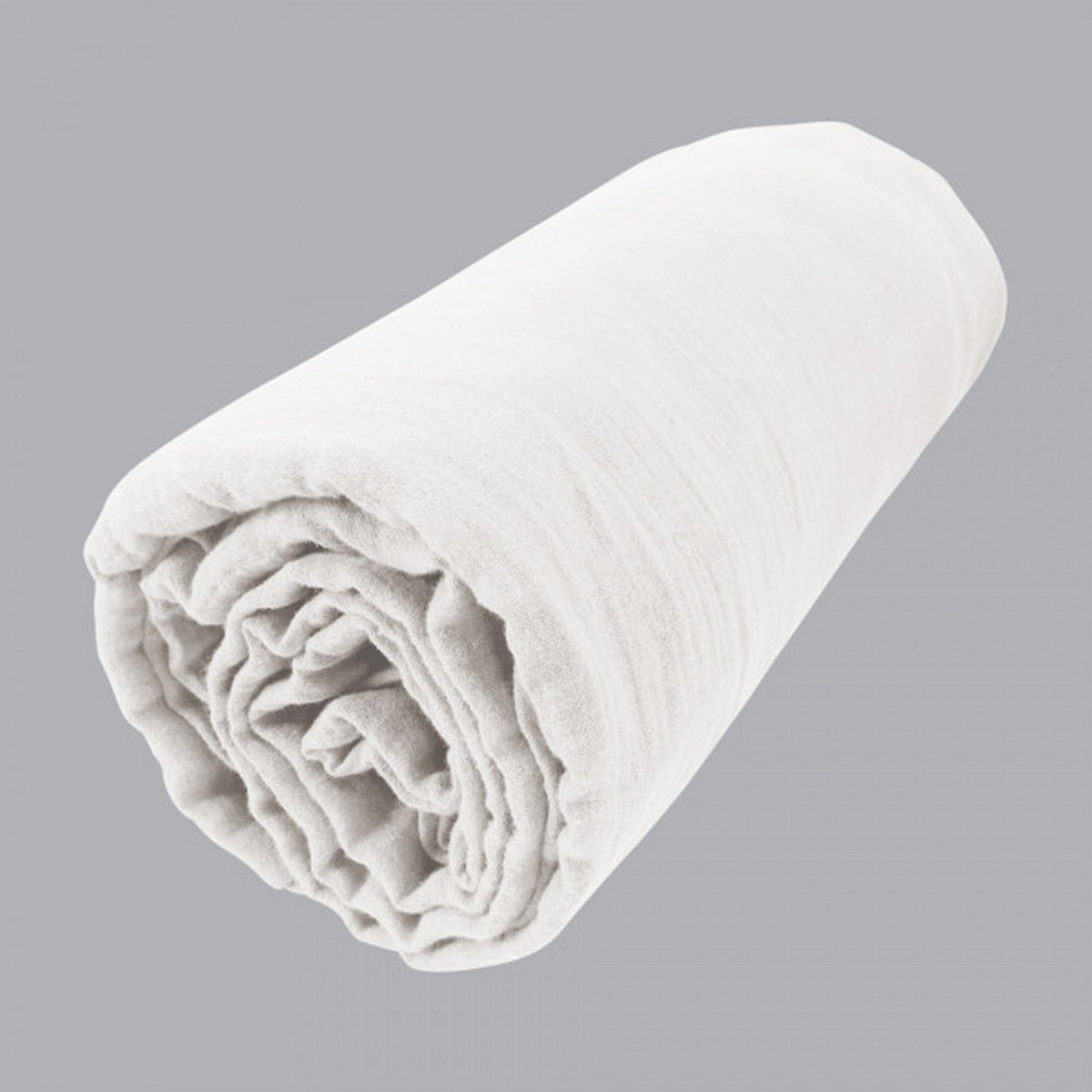 Drap housse 100% Gaze de Coton avec bonnet 30 cm blanc, EDEN