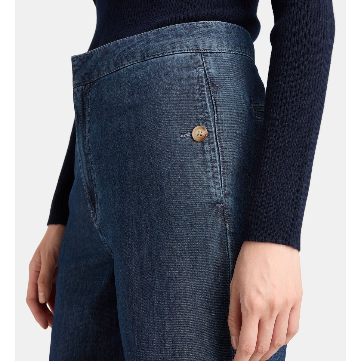 Pantalon large kant coton bleu foncé, JODHPUR