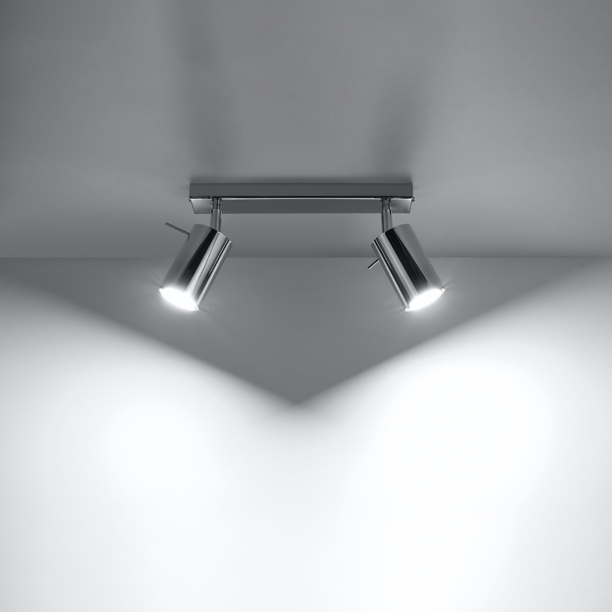 Plafonnier Acier Chrome GU10 2 Ring gris, EDEN