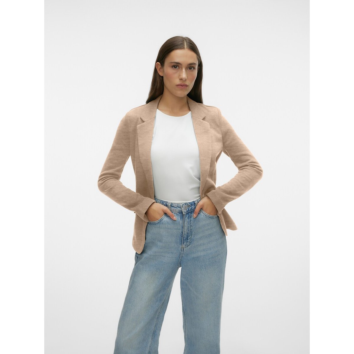 Blazer taglio dritto beige, VERO MODA
