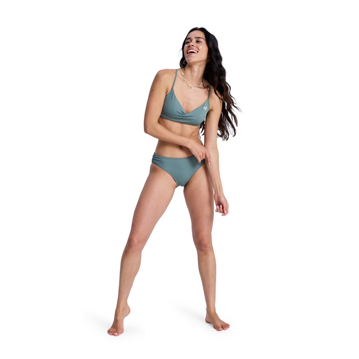 Haut de maillot de bain bikini bralette SOLID ESSENTIALS WRAP BRA. vert agave green, ROXY