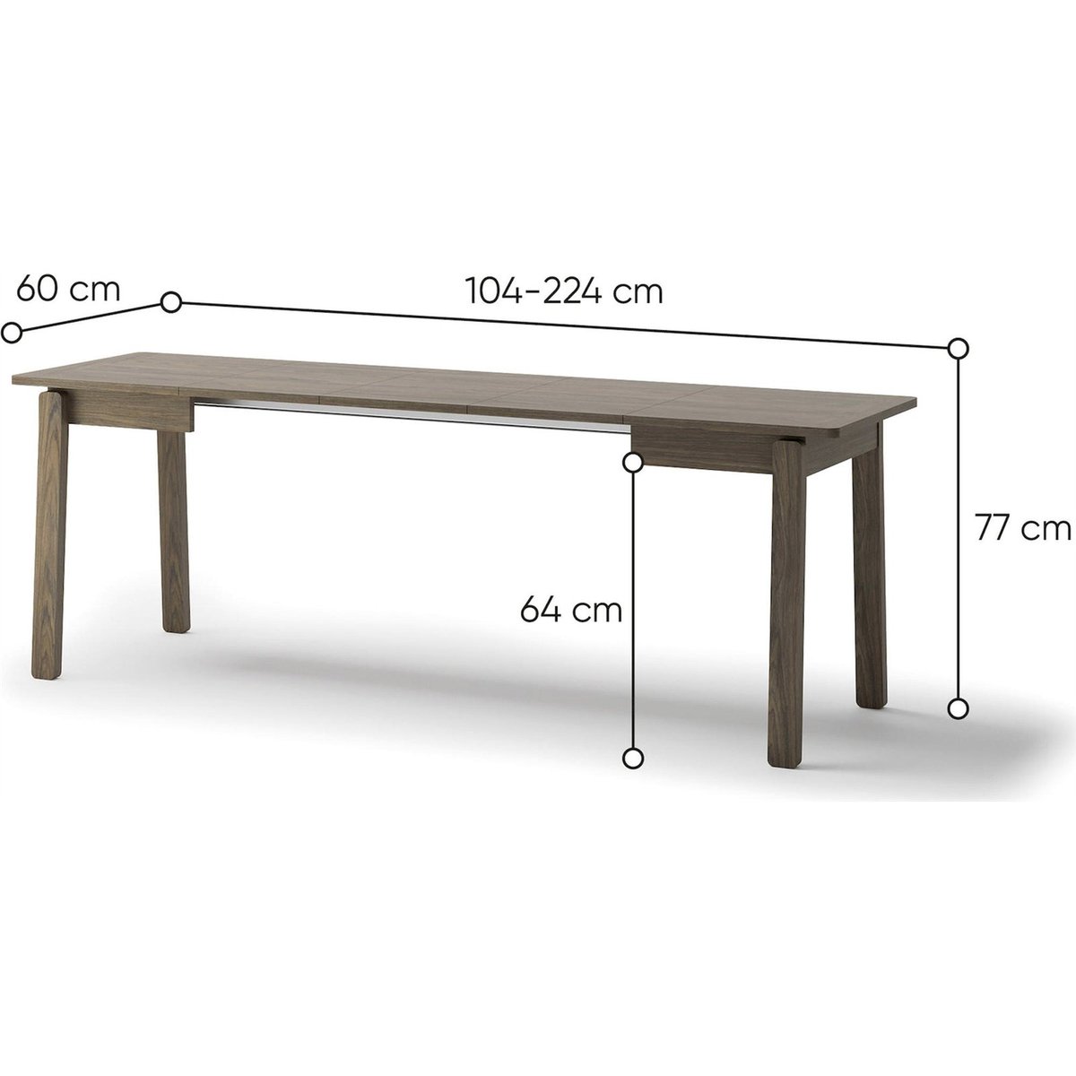 Table extensible rectangulaire PLOT en bois chêne, RECOLLECTION
