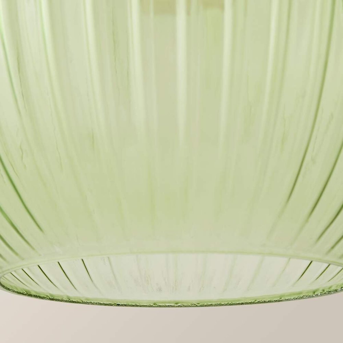 Maddy Ribbed Glass Easy Fit Pendant Shade green, ÉDITÉ