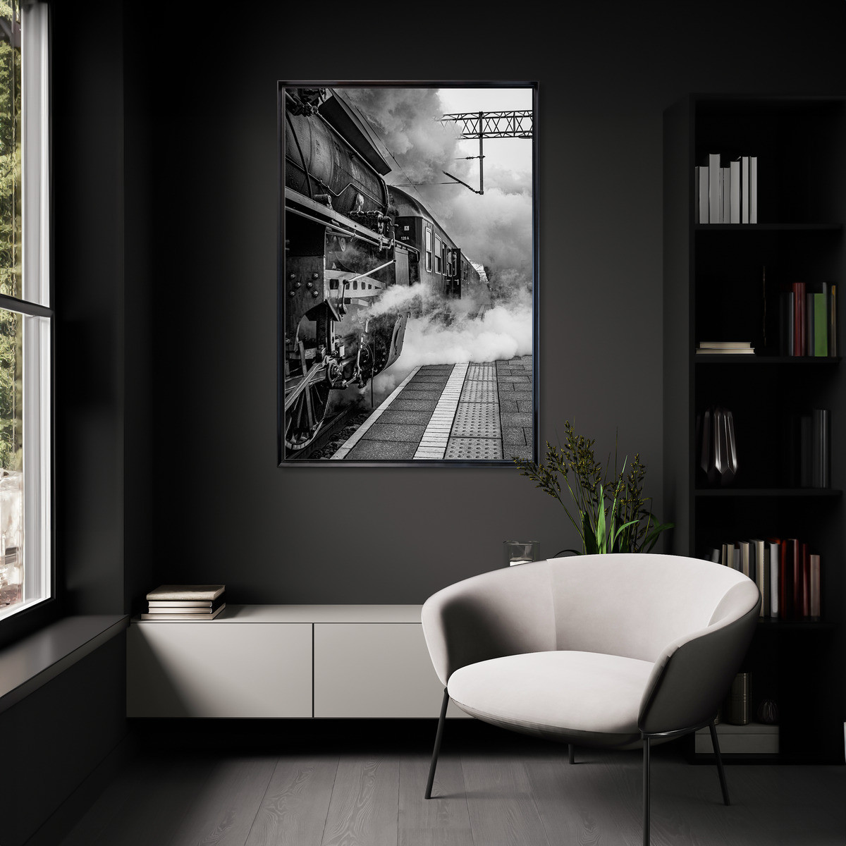 Tableau Mural Encadré Train Vapeur Industriel ILLUSION tableaux encadrés, CEANOTHE