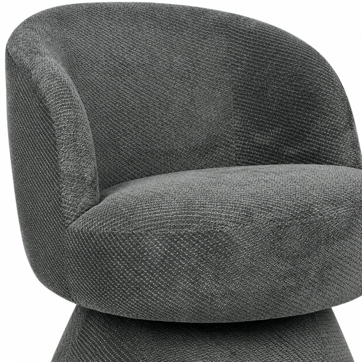 Fauteuil pivotant rétro tissu chenille IENA gris, PIER IMPORT
