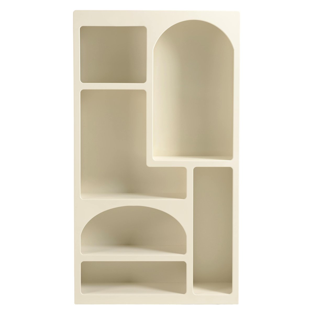 Etagère 6 niches 100x26cm en bois peint couleur beige NELIA beige, PIER IMPORT