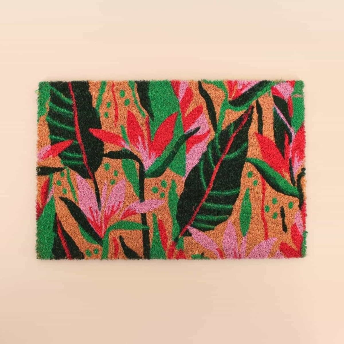 Paillasson fleurs tropicales 40x60cm vert, ORNAMI
